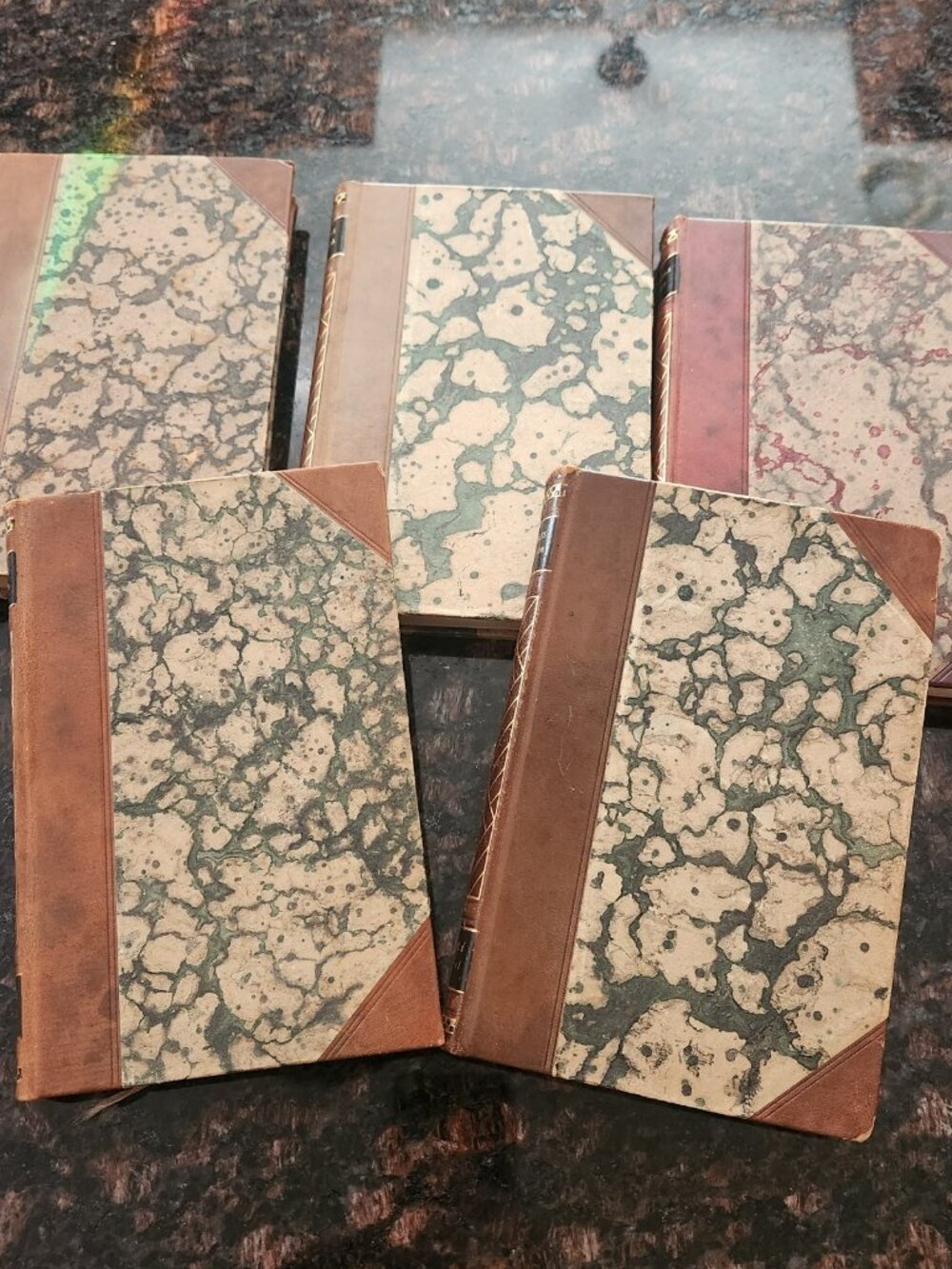 5 Our Homes Nordic Library Set 5 Gold Tooled Leather Bound Books Swedish 1931 32 - Picture 3 of 15